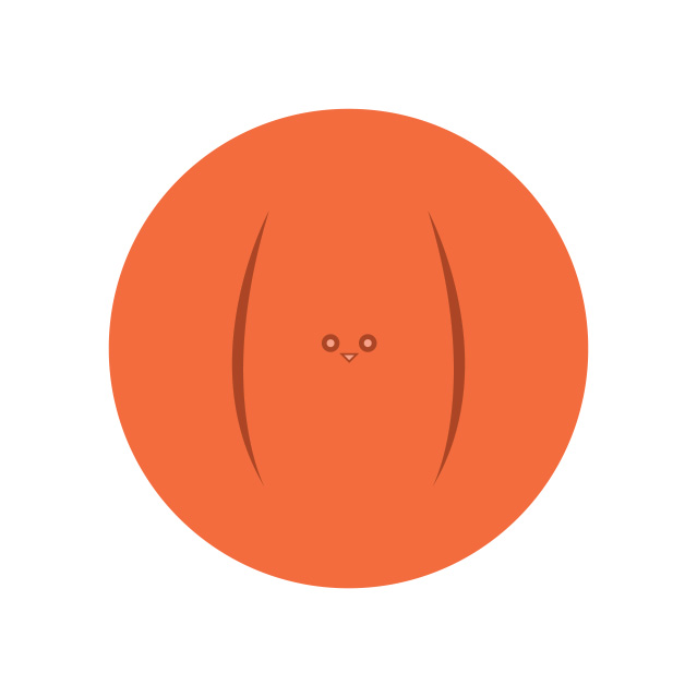 Small Faced Pumpkin Button